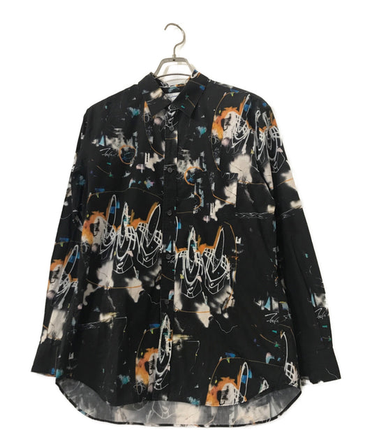 Comme des Garcons襯衫20Aw棉花poplin，帶Futura Print W28043