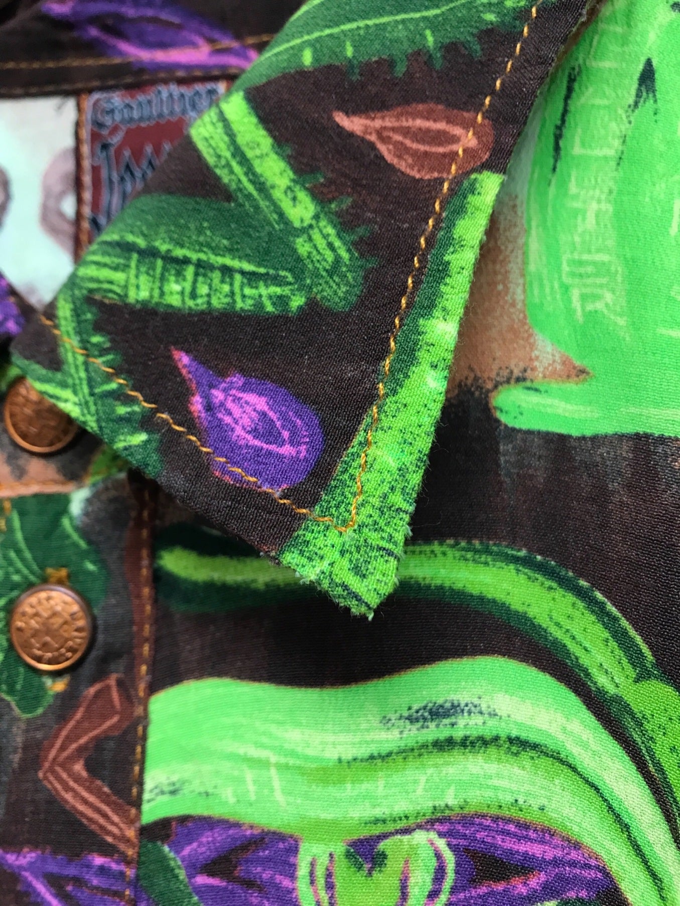 Gaultier Jean的人造絲圖案襯衫 /長袖襯衫 /印花襯衫
