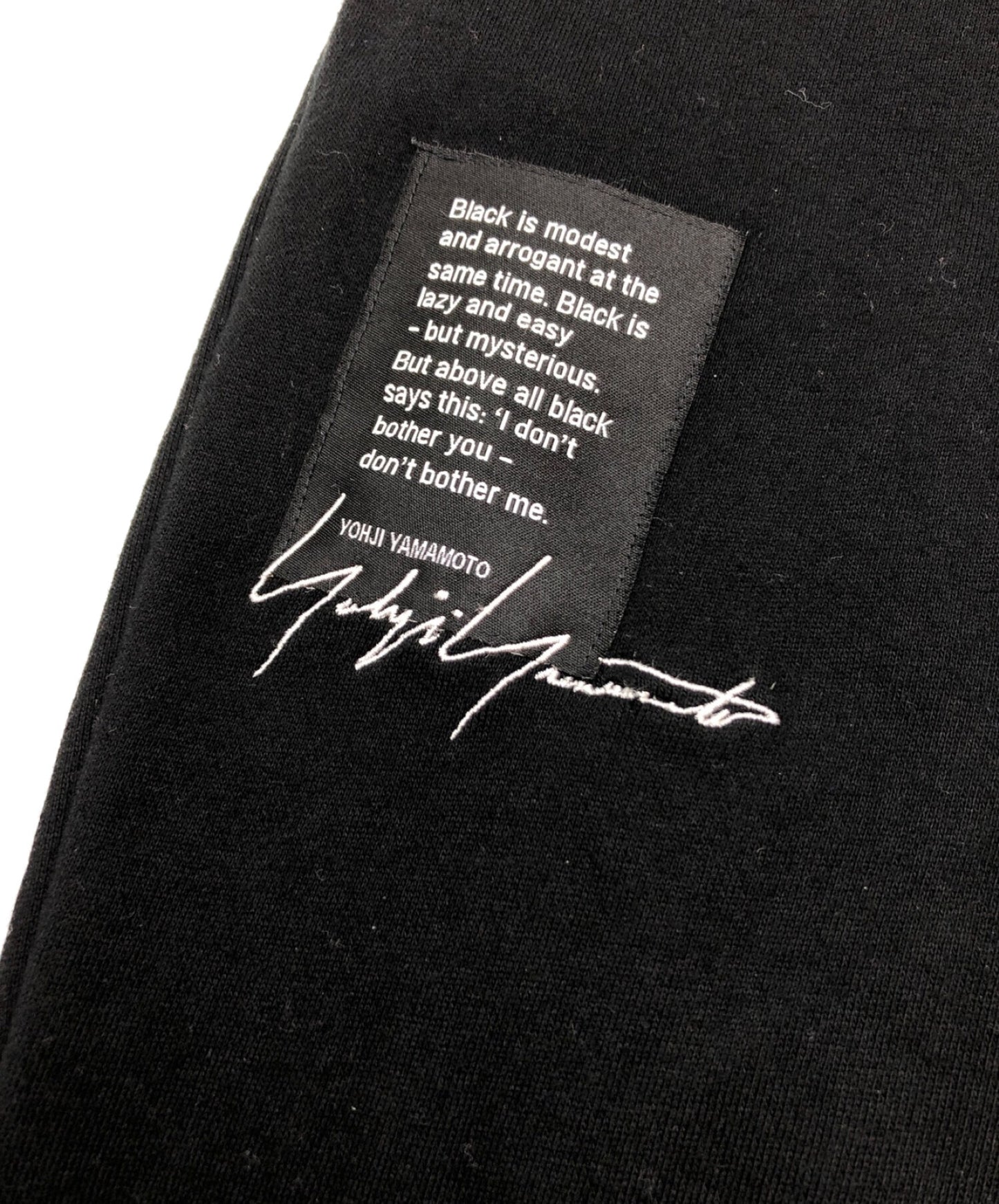 Yohji Yamamoto簽名徽標刺繡運動褲，錐形/輕鬆HE-T95-089