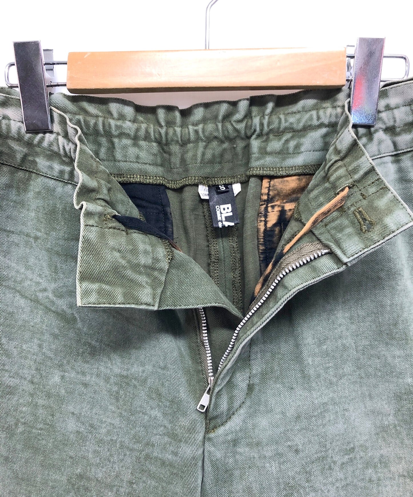 [Pre-owned] BLACK COMME des GARCONS Post-dyed Bleached Olive Easy Denim 1F-P010