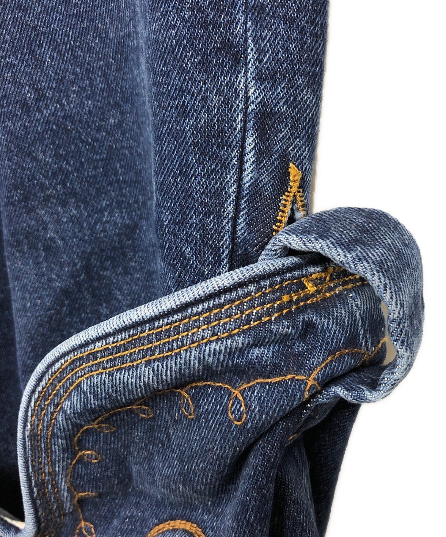 Curvedlogo Wash Denim Pants in blue - Palm Angels® Official