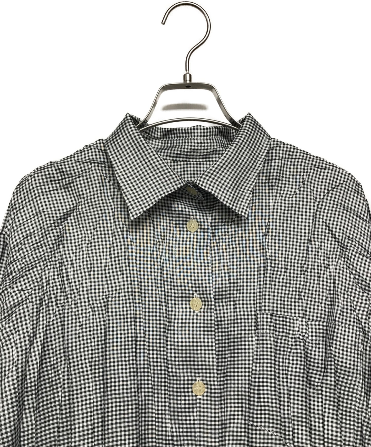 [Pre-owned] PLEATS PLEASE gingham check tunic shirt PP03-PJ863