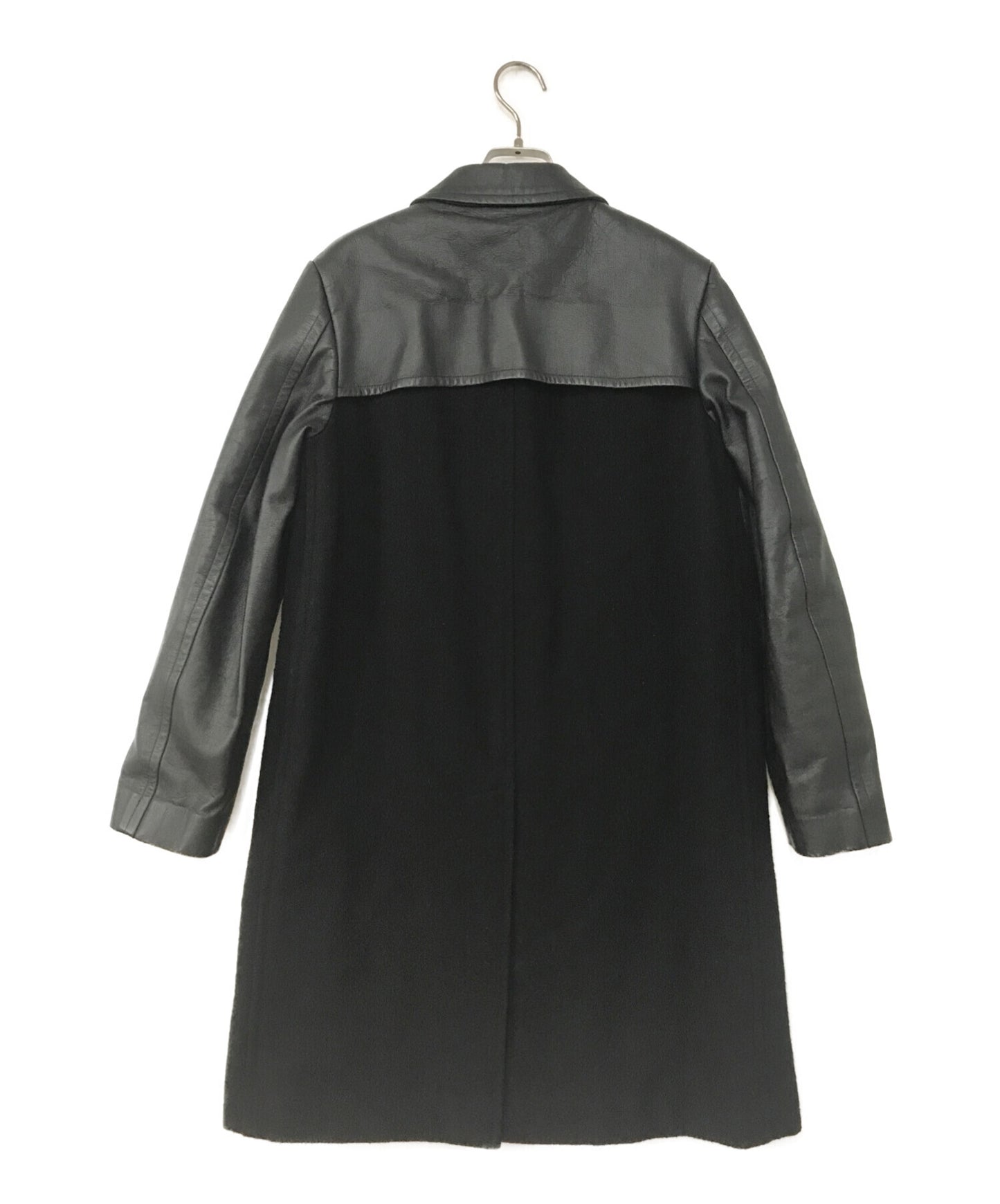 COMME des GARCONS Melton Wool Coat with Faux Leather Switching GC-C023