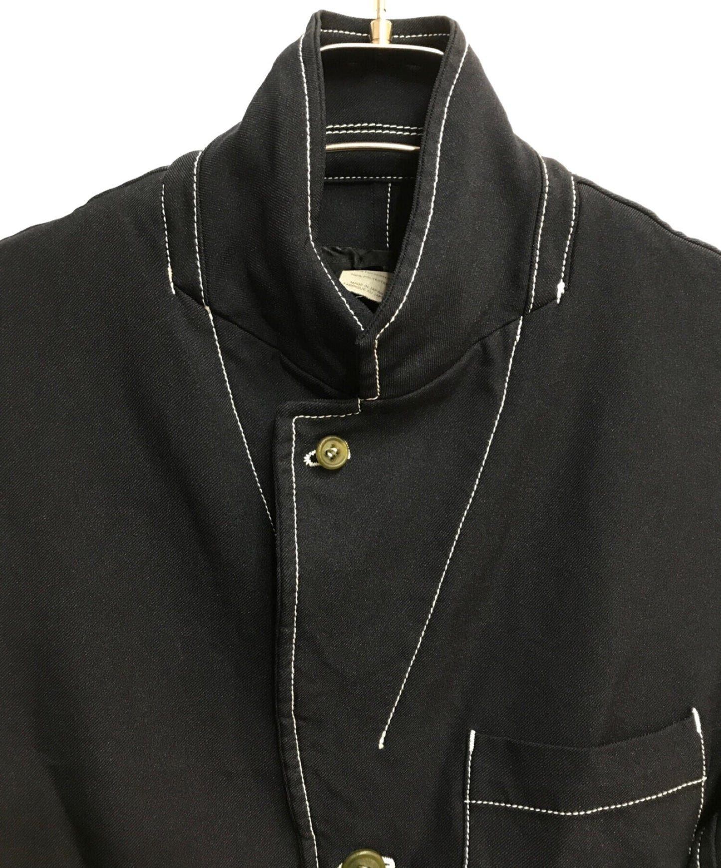 COMME DES GARCONS襯衫對比縫針羊毛混合夾克S24173