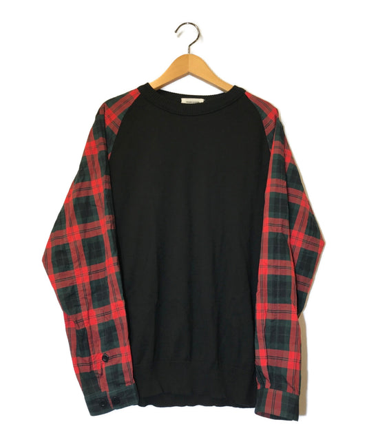 [Pre-owned] UNDERCOVERISM Check Shirt Docking Crew Neck Knit K4902
