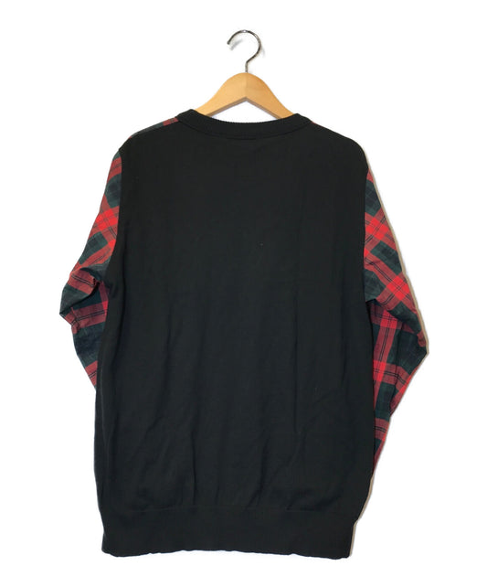 [Pre-owned] UNDERCOVERISM Check Shirt Docking Crew Neck Knit K4902