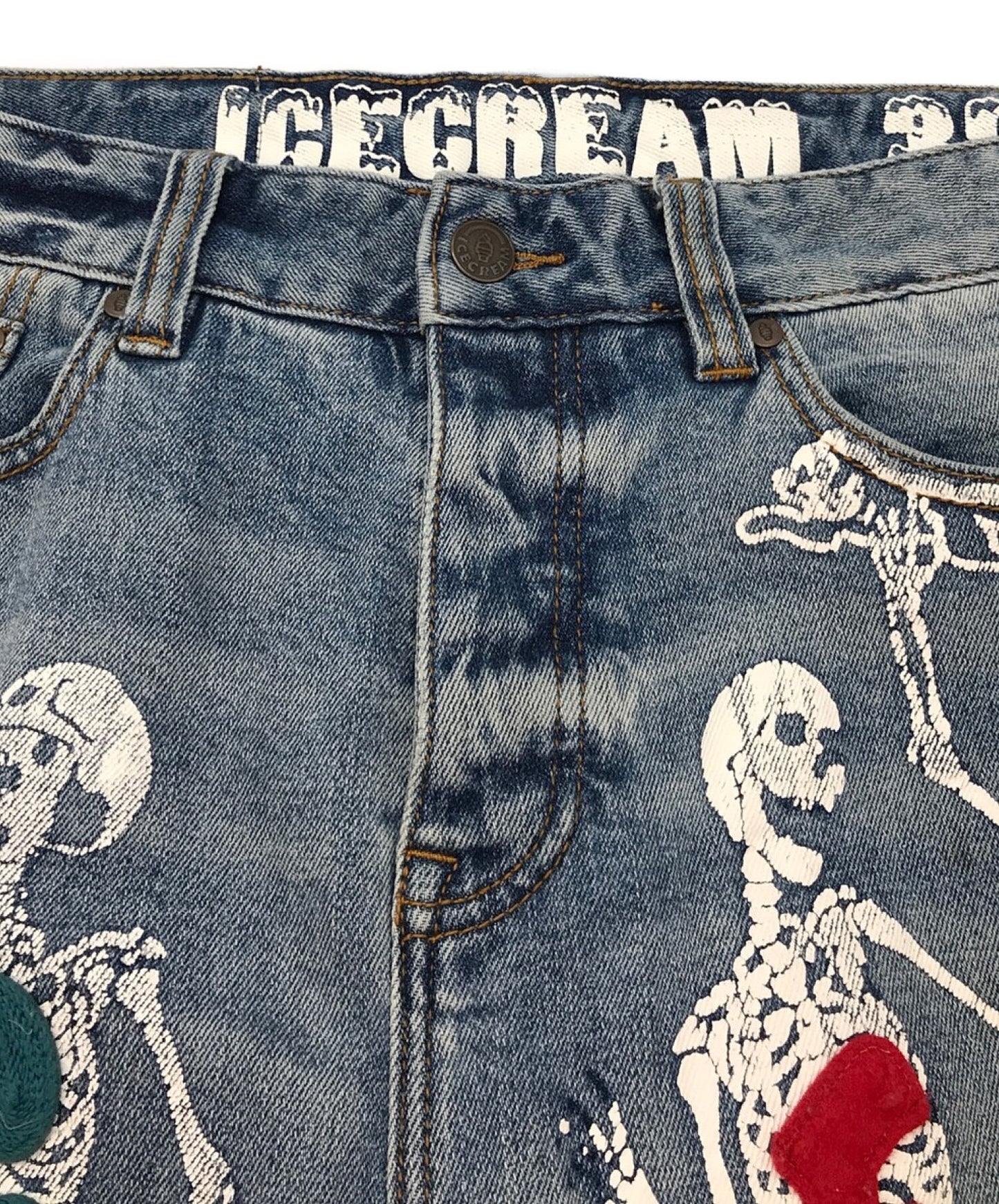 [Pre-owned] ICECREAM Paint Damaged Denim Pants Pants Jeans Denim 411-1103