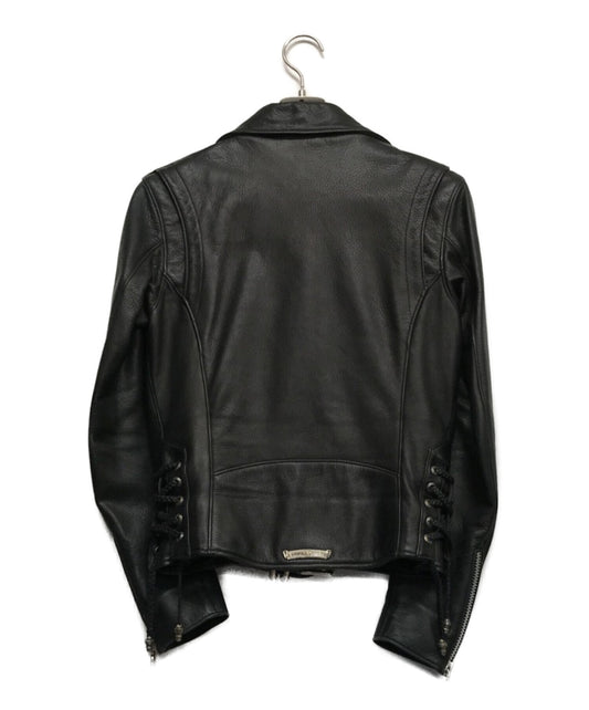 CHROME HEARTS Cow Leather JJ DEAN LONG VJ Double Riders Jacket 2625-304-6338