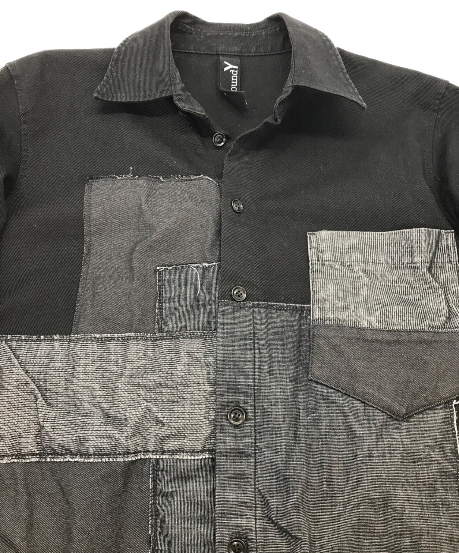 GROUND Y Patchwork Shirt Long Sleeve Shirt Shirt GC-B09-803