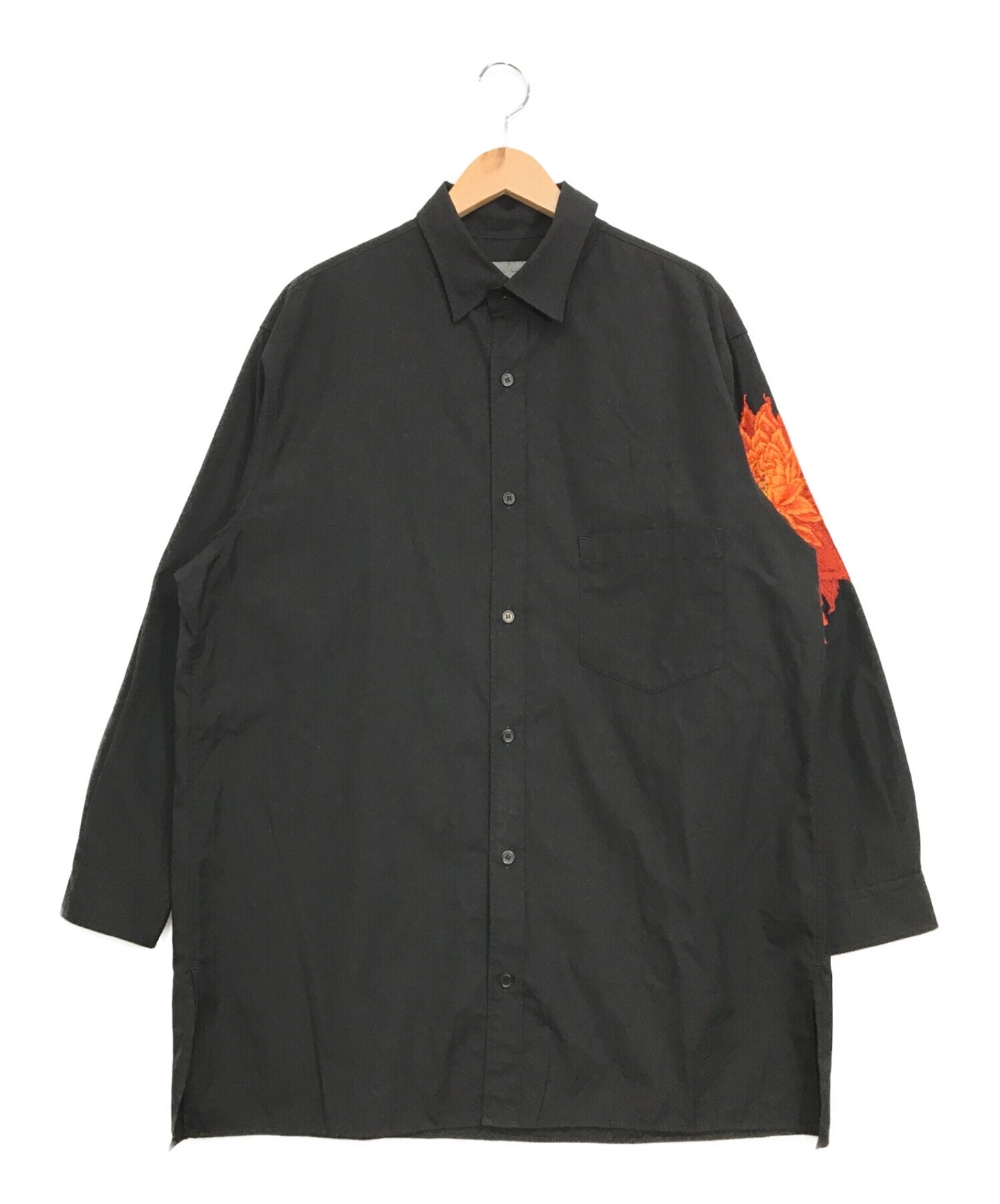 [Pre-owned] Yohji Yamamoto pour homme Blouse with dahlia embroidery and orange HG-B90-034