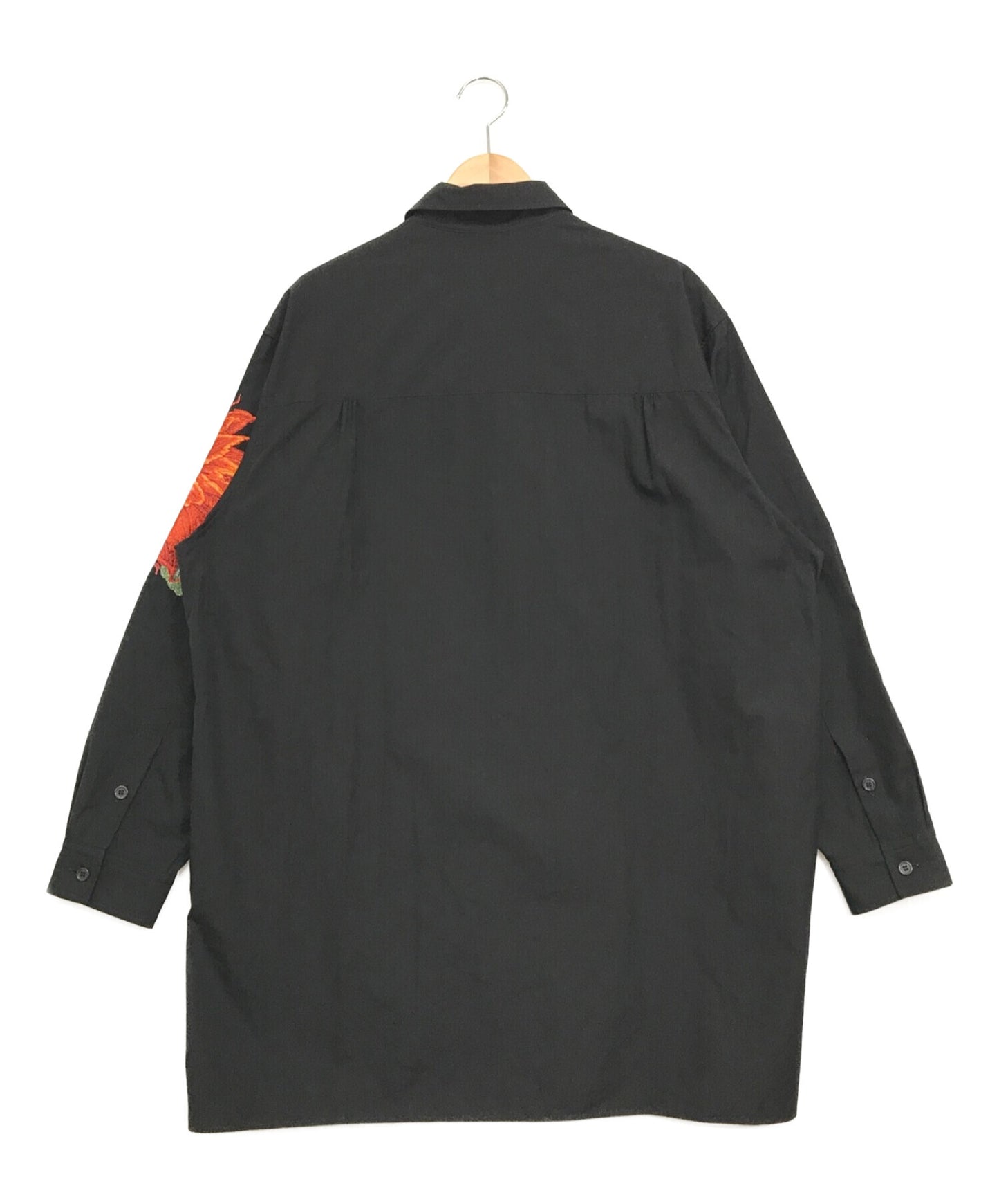 Yohji Yamamoto倒入Homme衬衫，配以Dahlia刺绣和橙色HG-B90-034