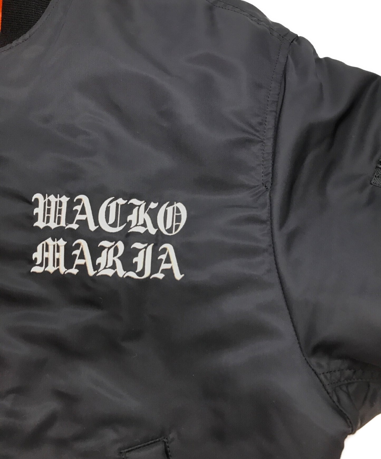 [Pre-owned] WACKO MARIA MA-1 FLIGHT JACKET -TYPE 2/ Military/ Logo embroidery/ Oversized/ Ribbed/ Wide/