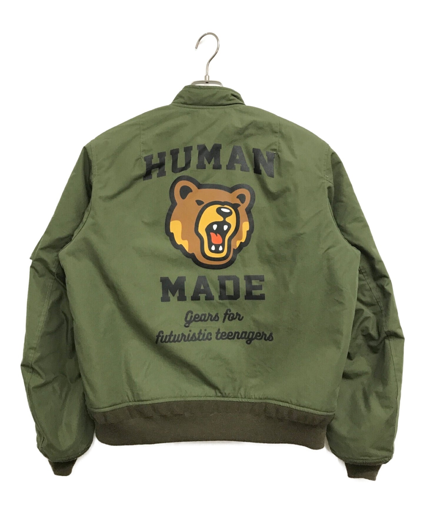 [Pre-owned] HUMAN MADE Flight Jacket / Military / Bear / Back Print / Logo / Rib / Lining Fur / Patch