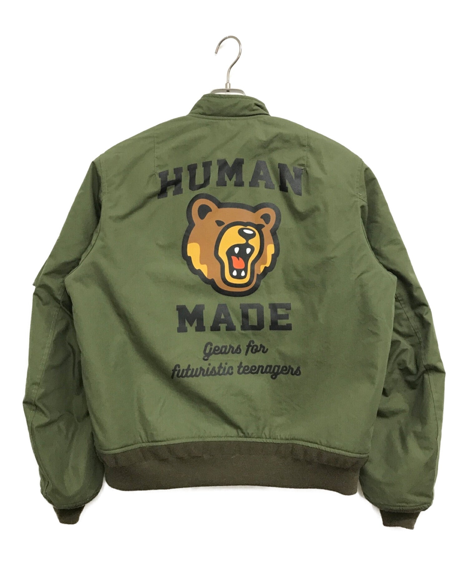 HUMAN MADE Flight Jacket / Military / Bear / Back Print / Logo / Rib /  Lining Fur / Patch