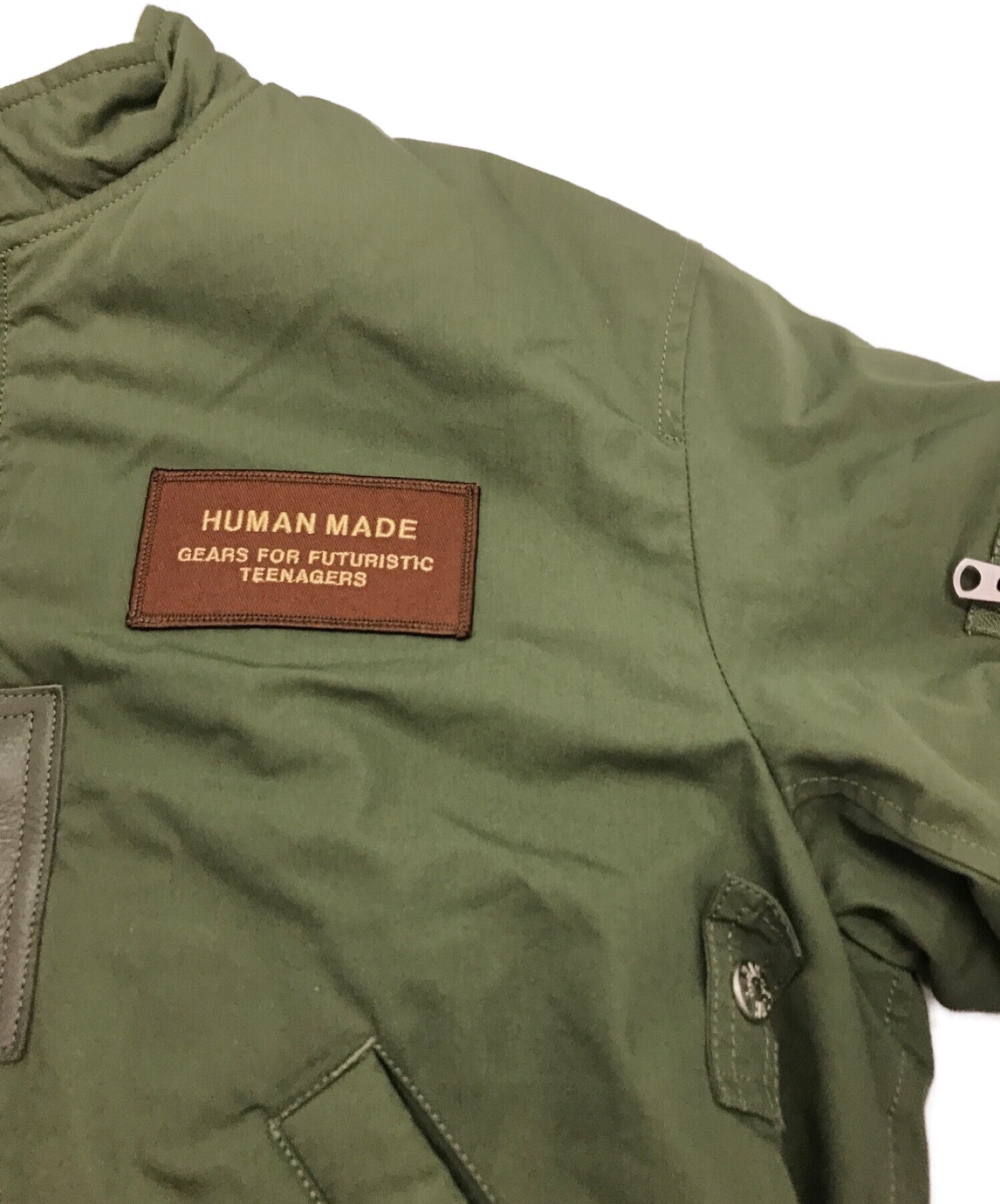 HUMAN MADE Flight Jacket / Military / Bear / Back Print / Logo / Rib /  Lining Fur / Patch