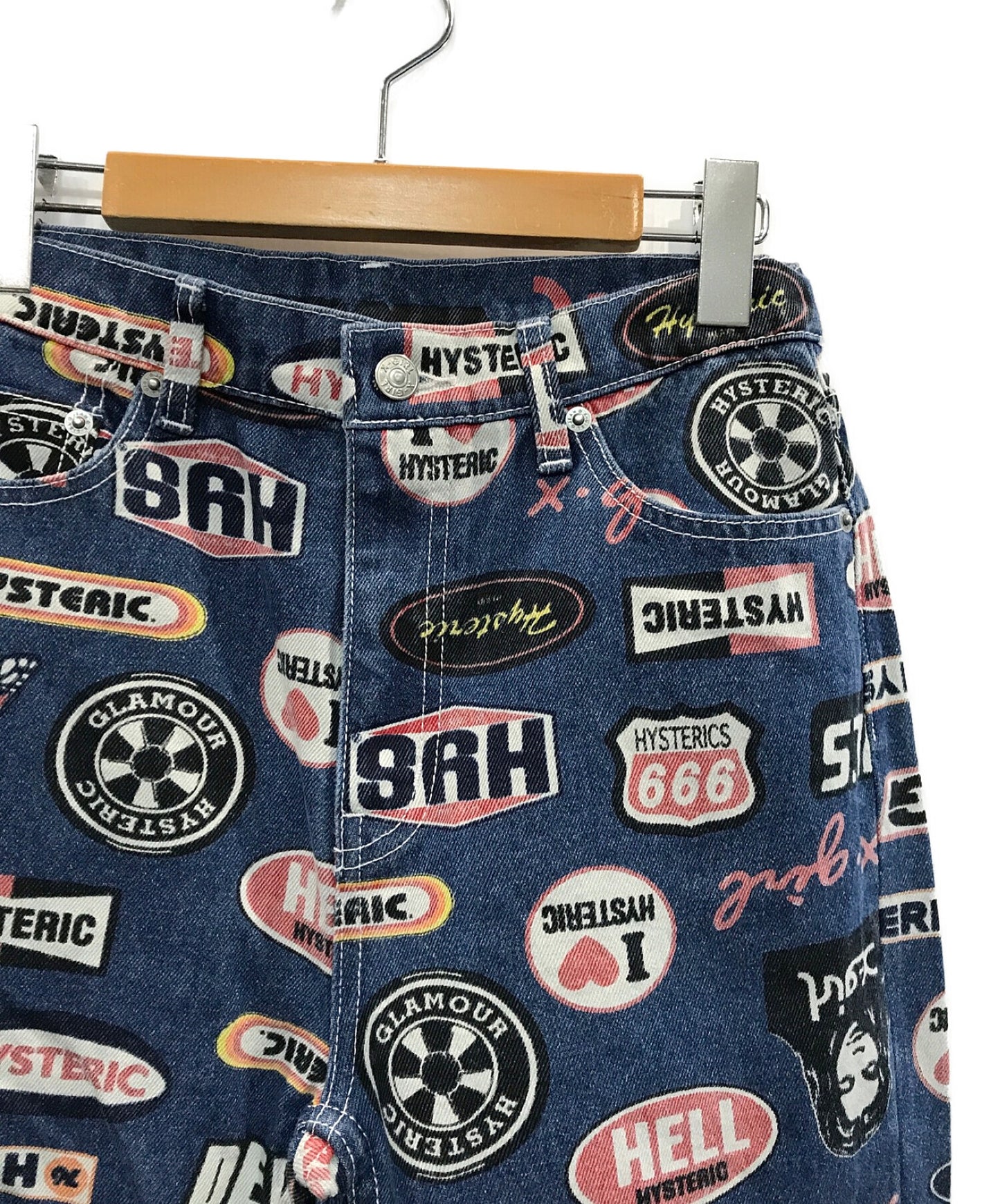 [Pre-owned] X-girl x HYSTERIC GLAMOUR Printed denim pants 05194613