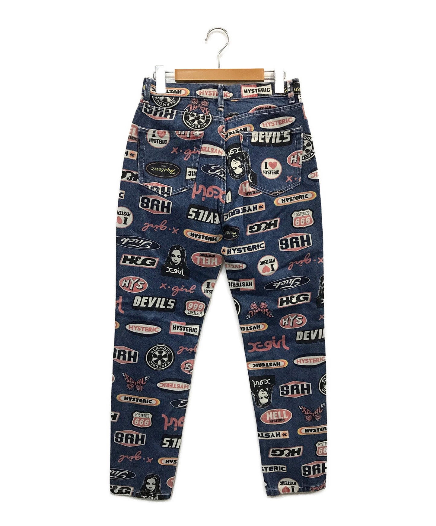 [Pre-owned] X-girl x HYSTERIC GLAMOUR Printed denim pants 05194613