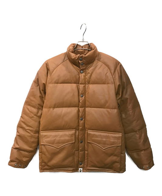 A BATHING APE Cow Leather Down Jacket