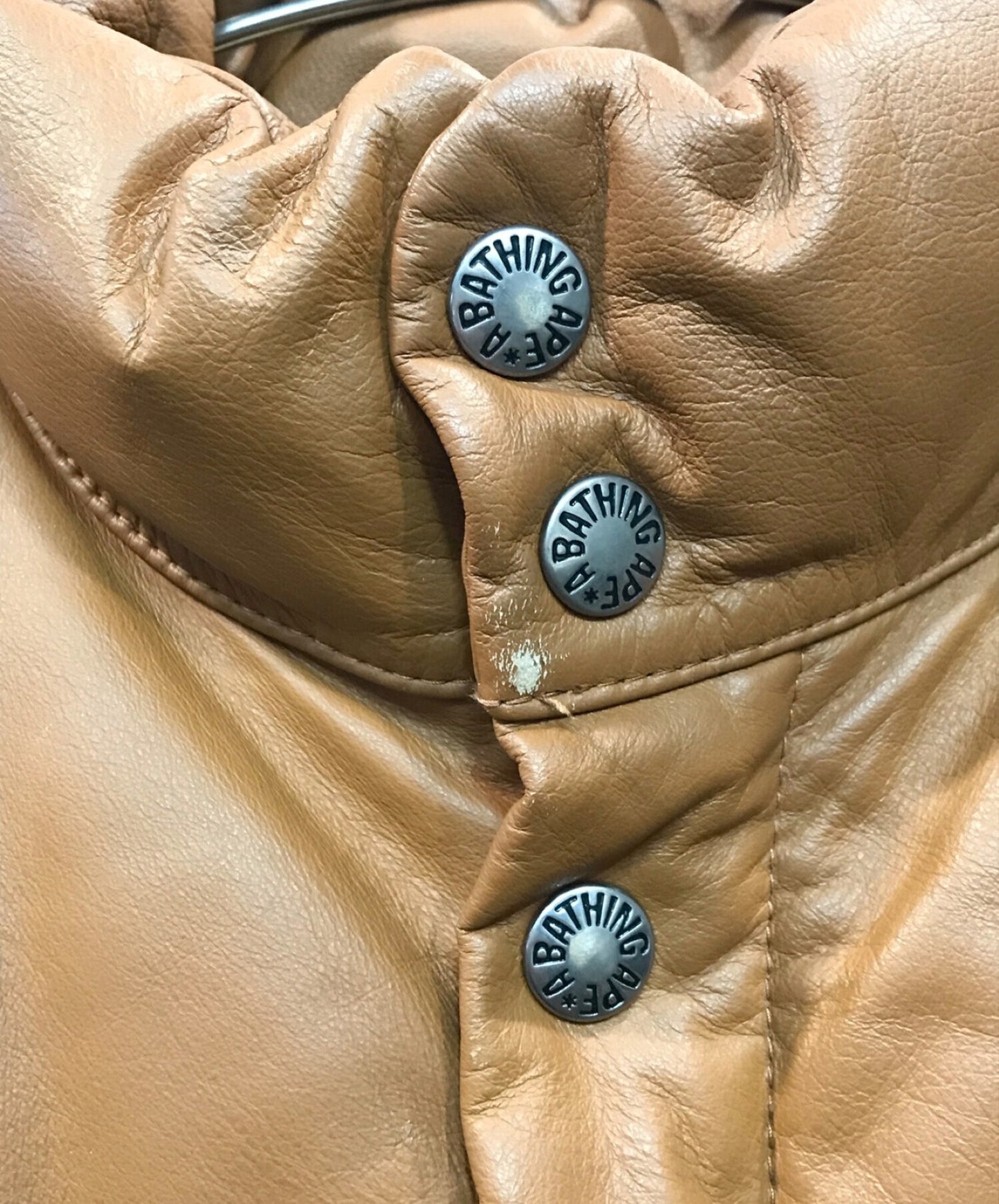 [Pre-owned] A BATHING APE Cow Leather Down Jacket