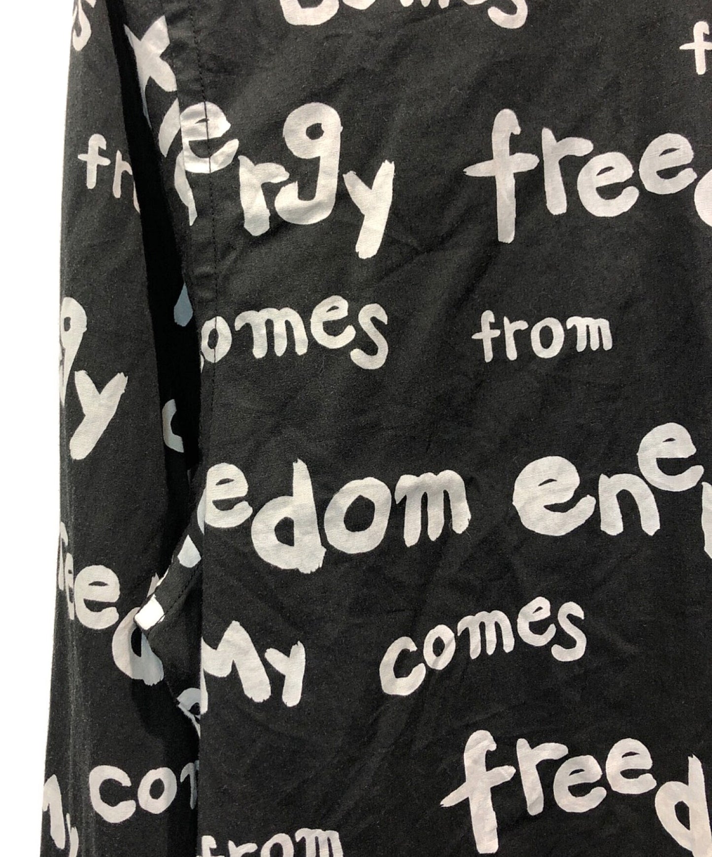 [Pre-owned] BLACK COMME des GARCONS Text Print L/S Shirt 1D-B022