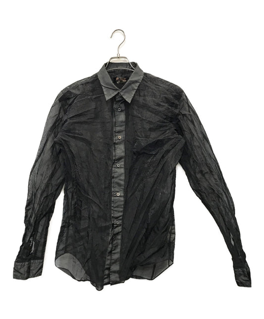 [Pre-owned] BLACK COMME des GARCONS Wrinkled Sheer Paneled Shirt / BLACK COMME des GARCONS / 1F-B022 1F-B022