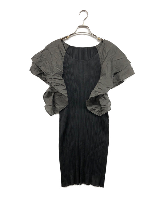 [Pre-owned] PLEATS PLEASE Sleeve Chiffon Switched Dress PP11-JT765