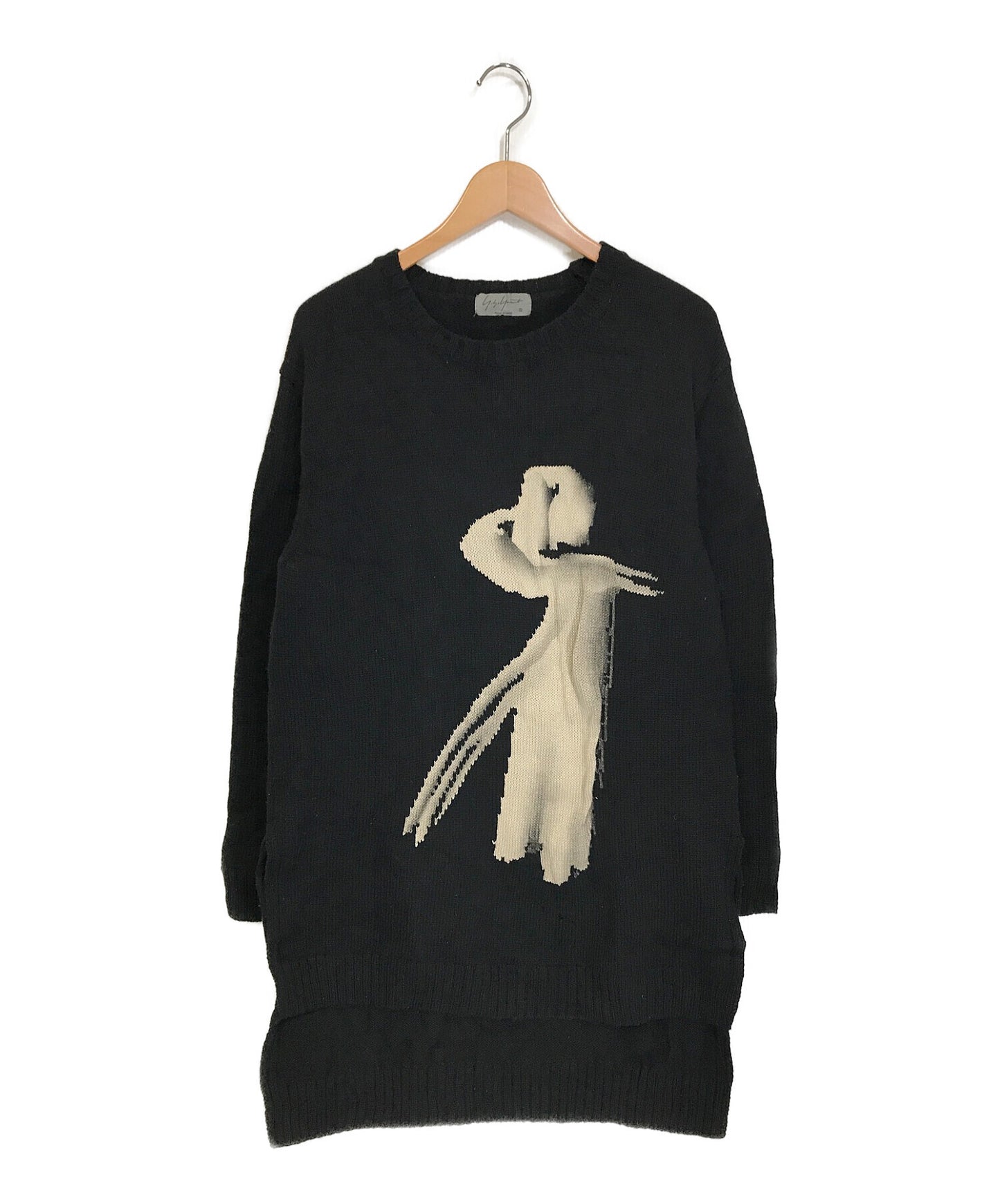 Yohji Yamamoto Pour Homme 18Aw Girl Planight Intersia Pullover ถัก HV-K03-884