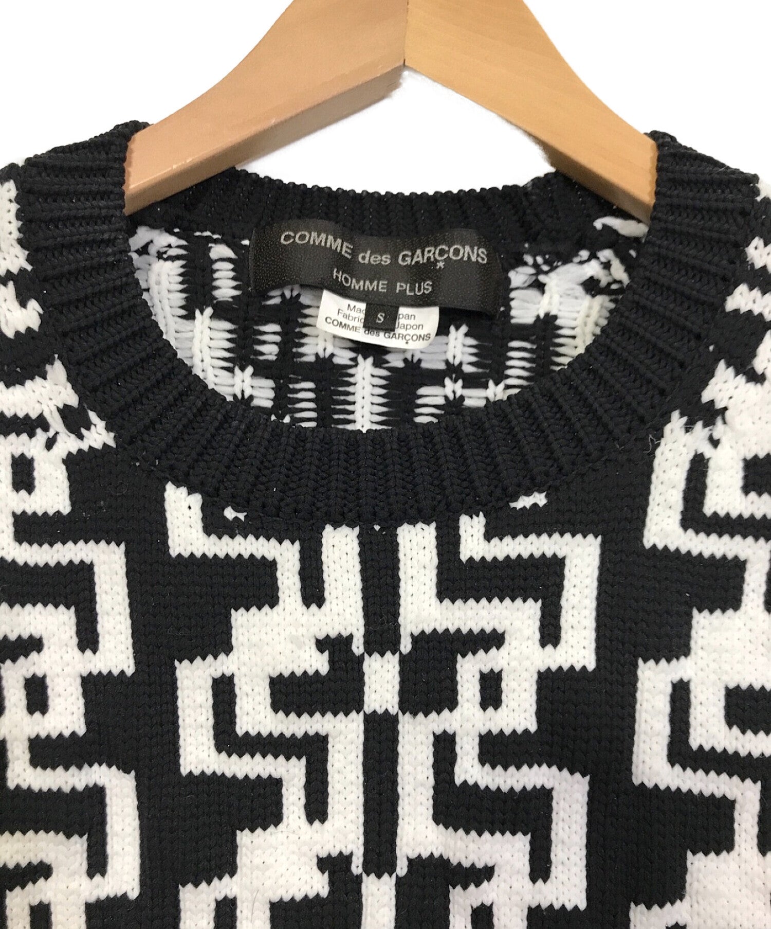 [Pre-owned] COMME des GARCONS HOMME PLUS GEOMETRIC PATTERN CREW NECK JUMPER  PH-N012