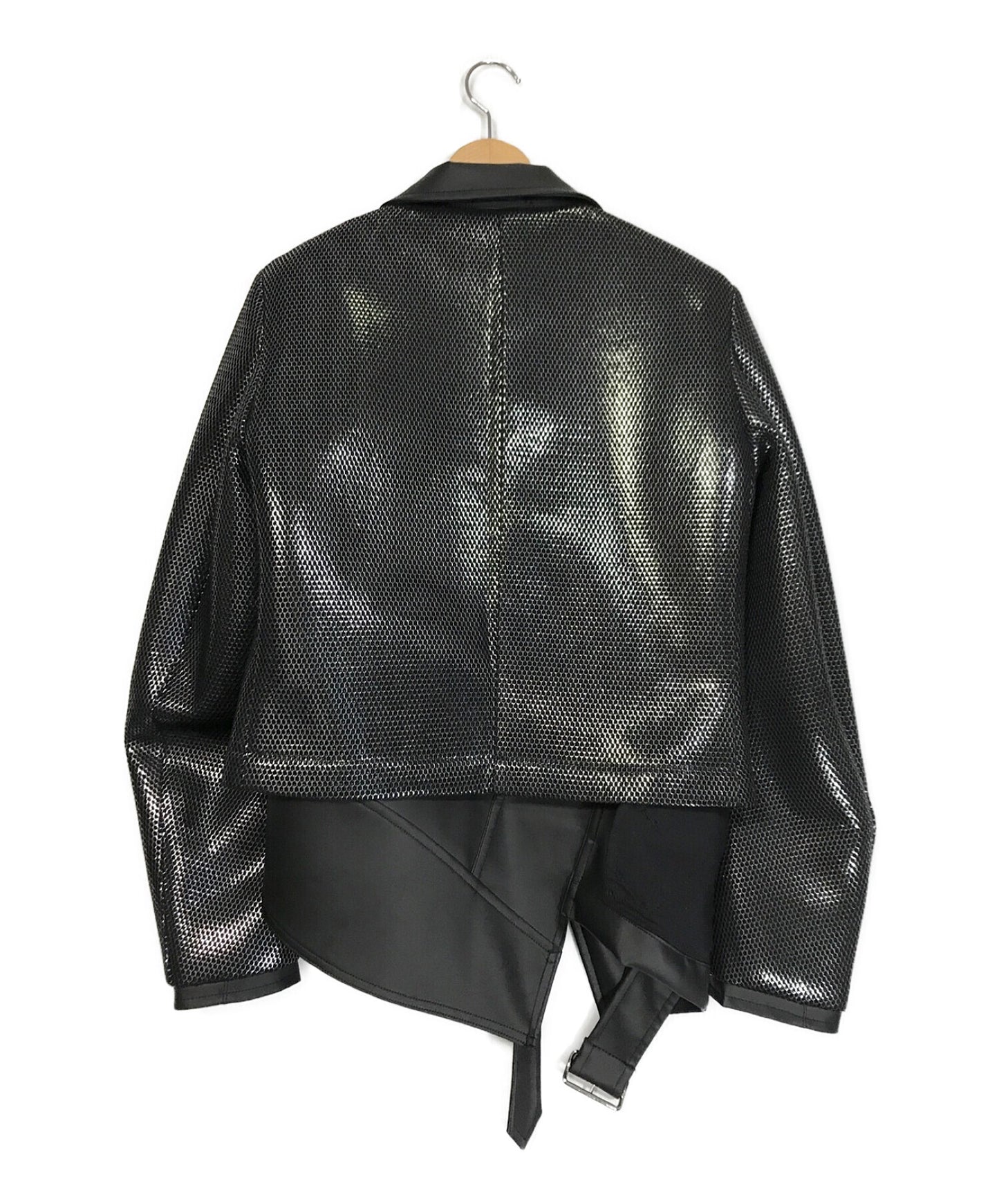 [Pre-owned] COMME des GARCONS HOMME PLUS Mesh-Switched Faux Leather Riders Jacket PH-J008