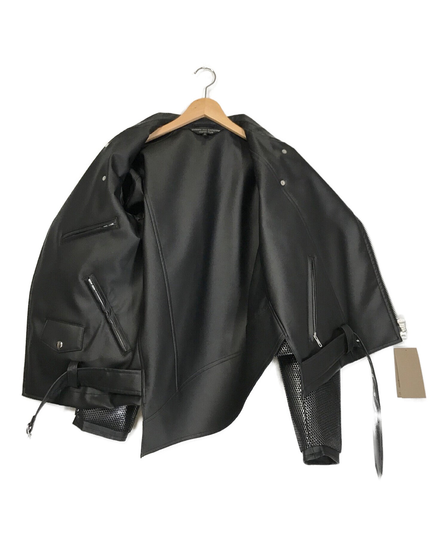 COMME des GARCONS HOMME PLUS Mesh-Switched Faux Leather Riders Jacket  PH-J008