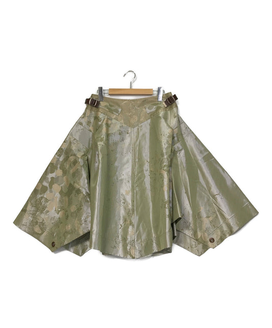 [Pre-owned] ISSEY MIYAKE Silk-blend cowhide leather buckle skirt IM91FG028