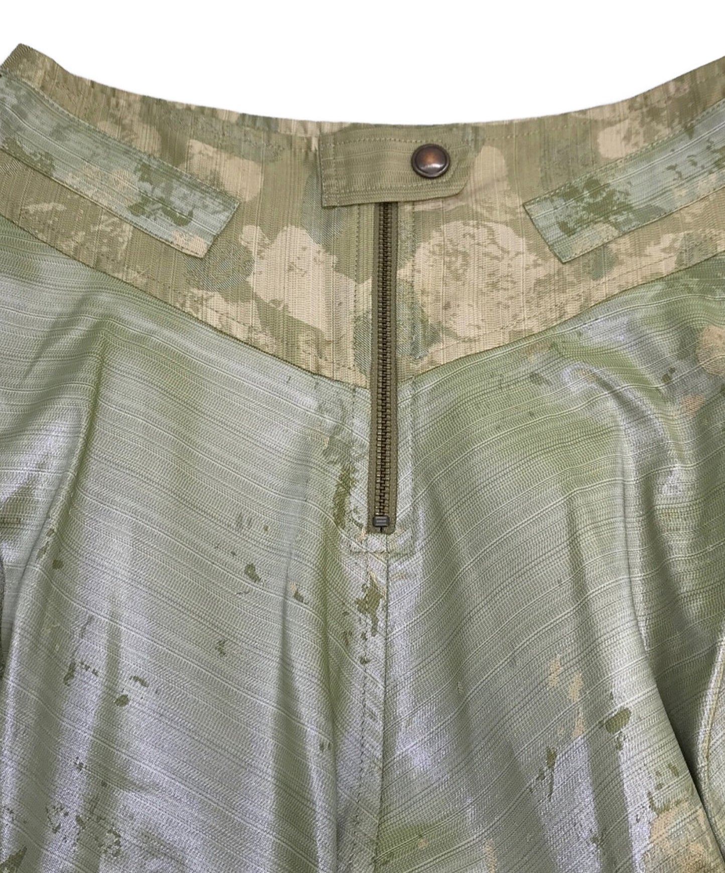 Issey Miyake Silk-Blend Cowhide cowhide皮扣裙IM91FG028