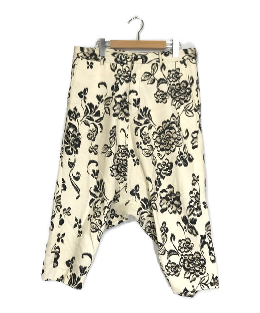 [Pre-owned] COMME des GARCONS Homme Plus FLORAL PRINT CROPPED TROUSERS IN NATURAL PI-P029
