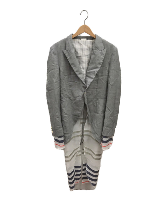 Comme des Garcons Homme Plus 줄무늬 도킹 피크 라펠 재킷 PM-J025 AD2013