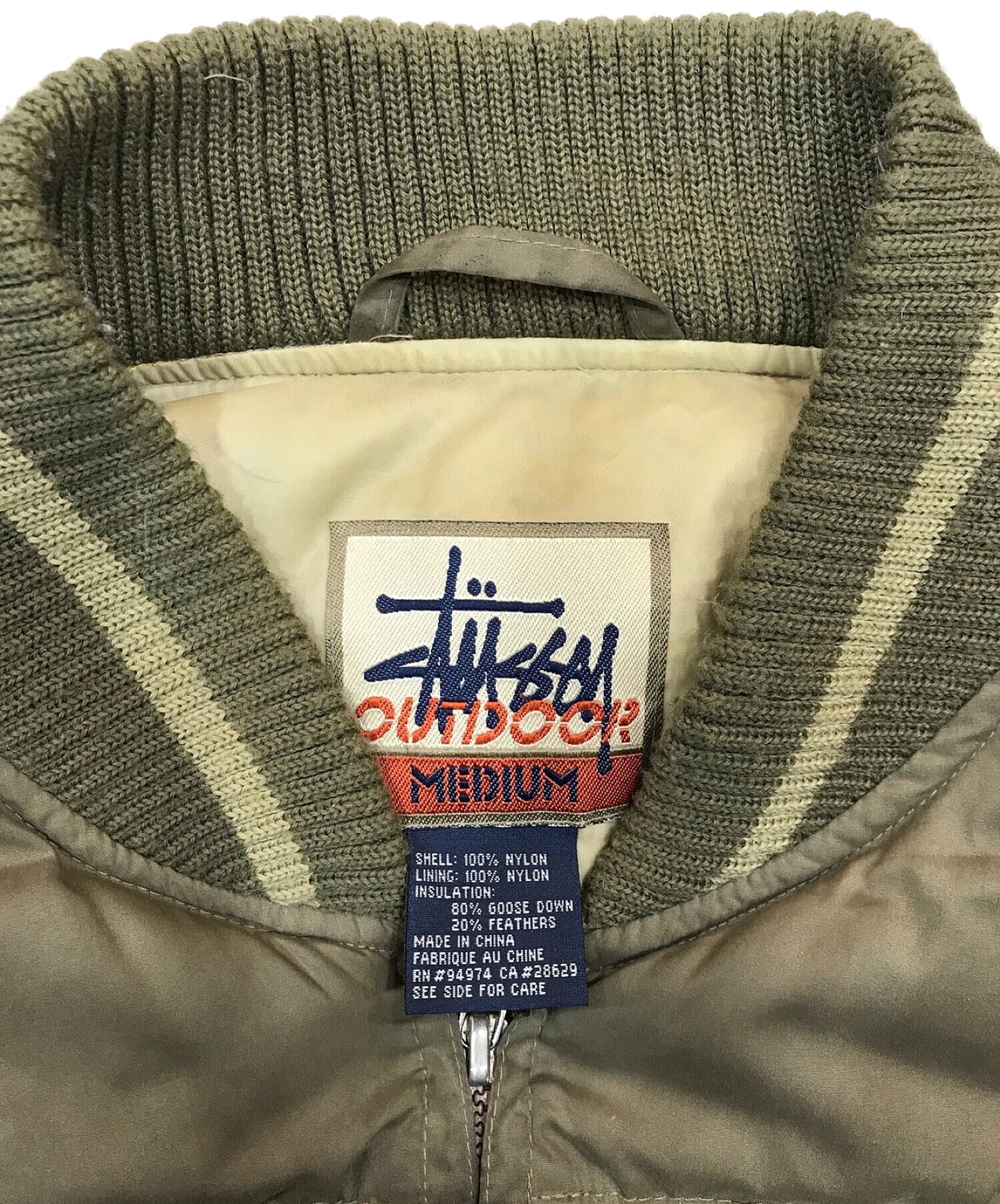 OLD stussy 90's quilted down jacket