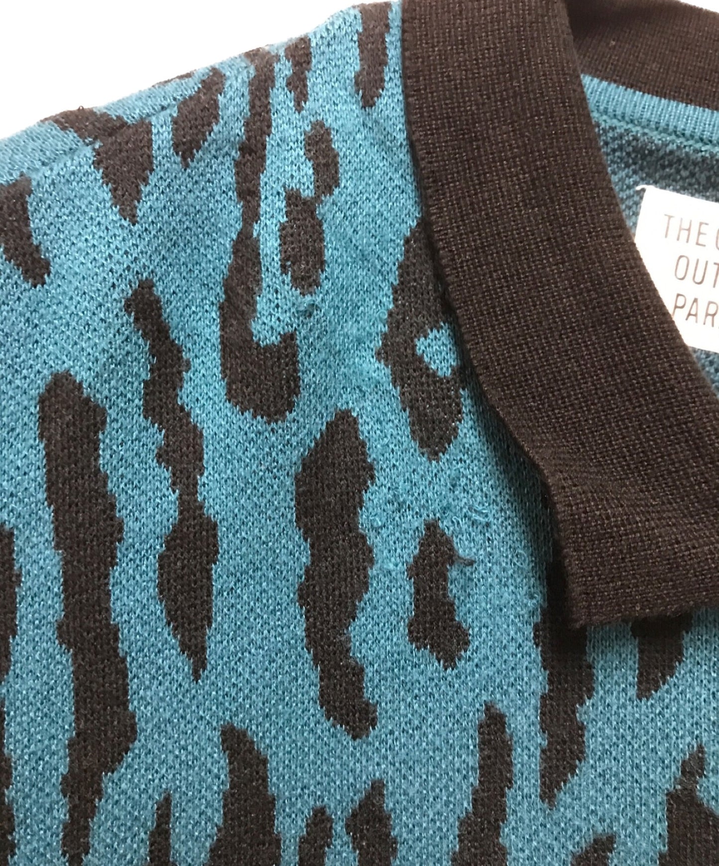 [Pre-owned] WACKO MARIA Leopard Knit Polo Shirt 22fw-wmk-kn21