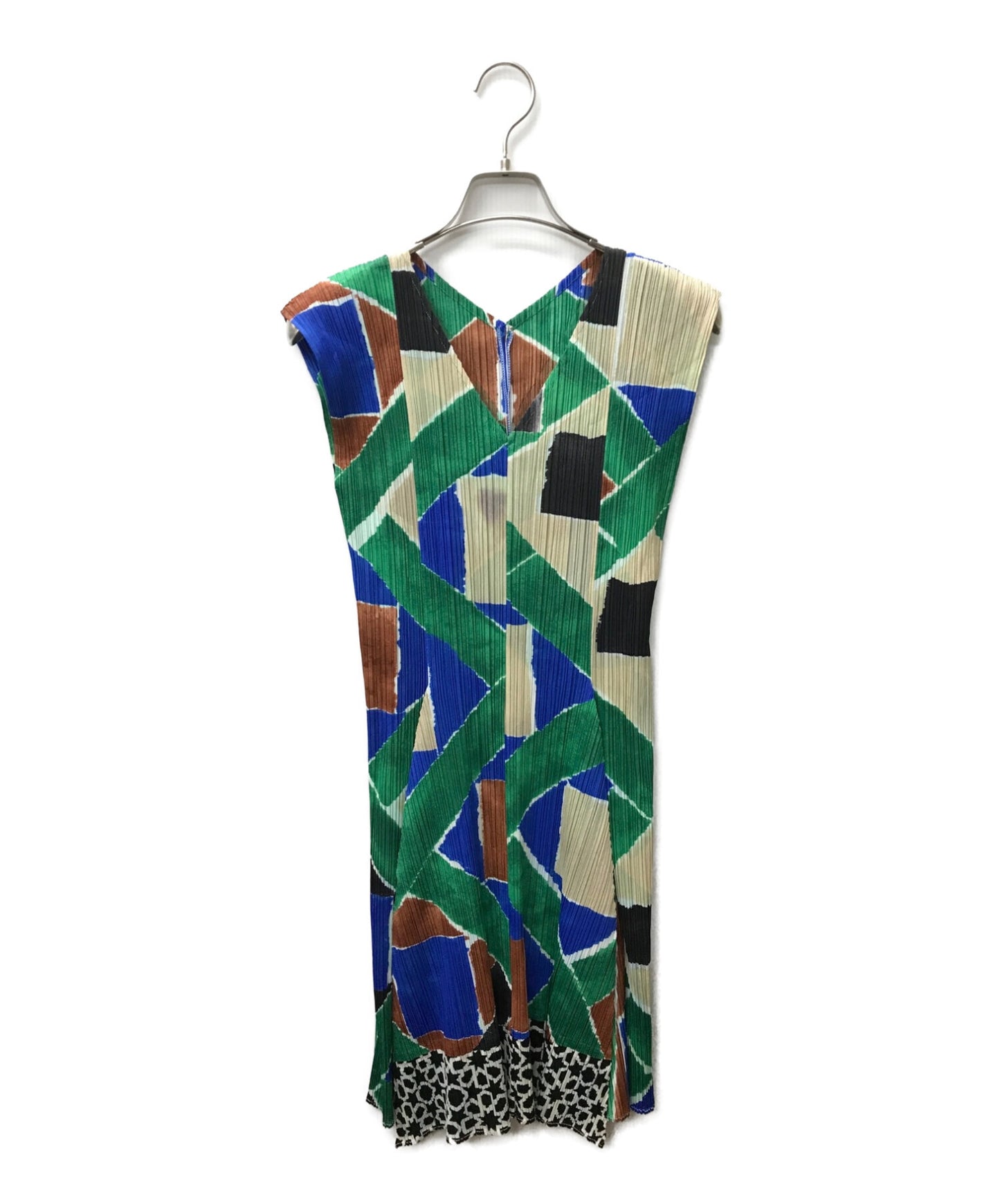 주름 Pleats Please Watercolor Print Pleated Sleeveless 드레스 / 패턴 pp51-jh642
