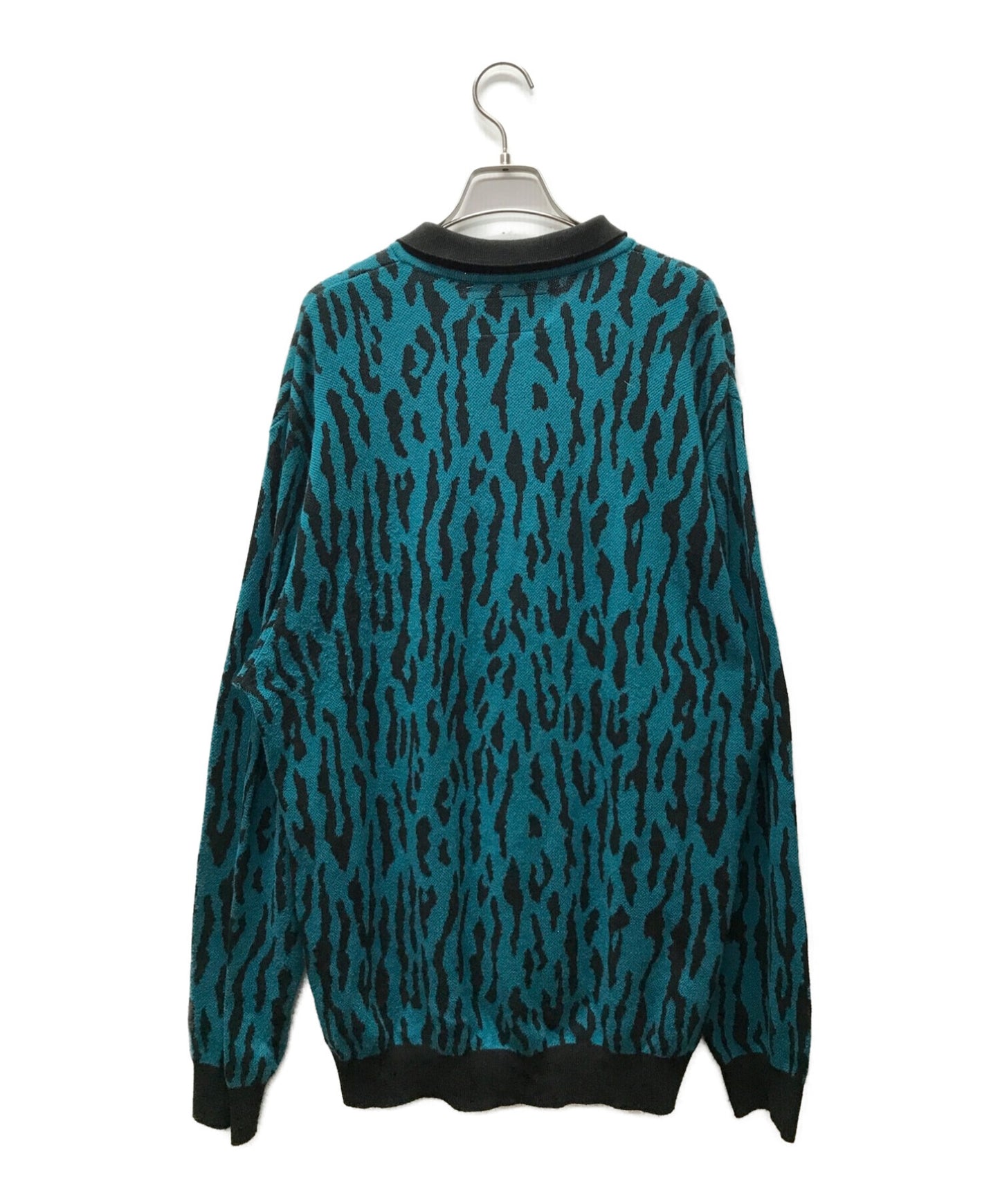 WACKO MARIA Leopard Knit Polo Shirt 22fw-wmk-kn21