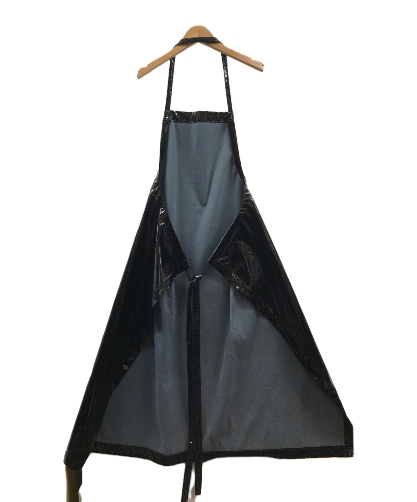 Black Comme des Garcons 에나멜 앞치마 드레스 1T-A008