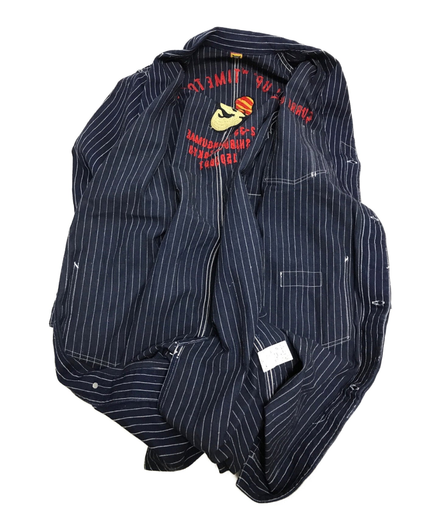 [Pre-owned] HUMAN MADE Curly Up Store Coat Striped Embroidered