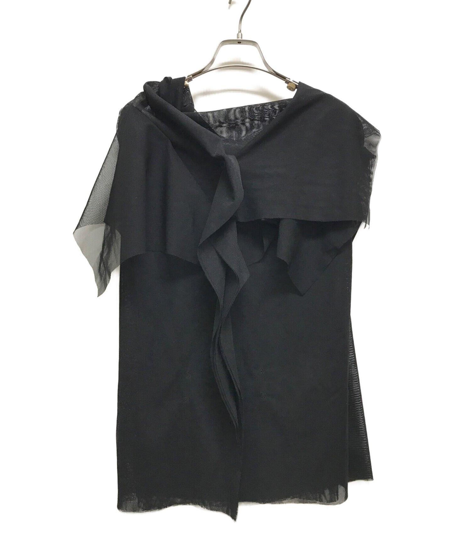 Issey Miyake网状褶皱设计上衣薄纱透明模式IM01JK110