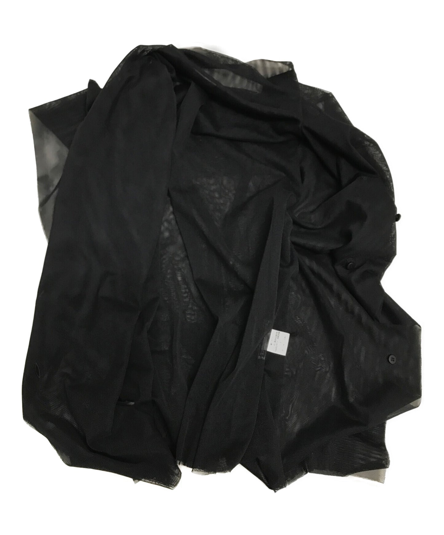 Issey Miyake網狀褶皺設計上衣薄紗透明模式IM01JK110