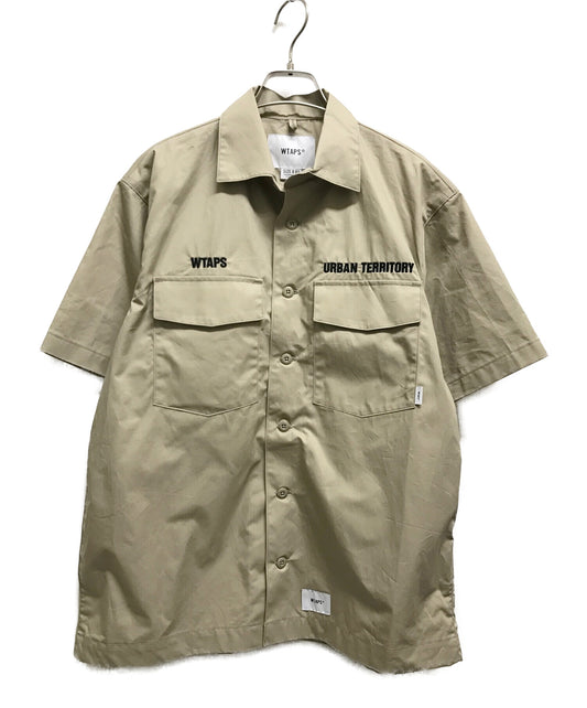 [Pre-owned] WTAPS 22SS BUDS SS COTTON TWILL SHIRT Logo Embroidery Work Shirt Military Utility 221BRDT-SHM06