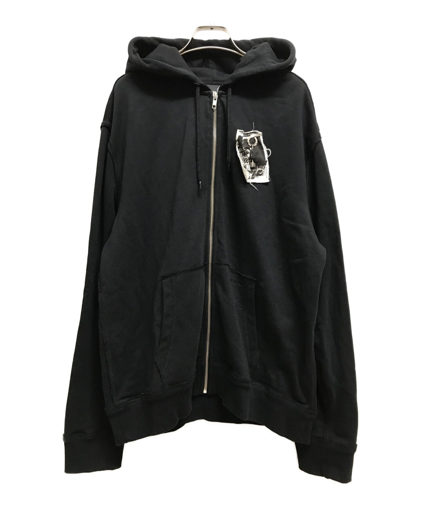 [Pre-owned] RAF SIMONS×FRED PERRY printed patch zip hoodie collaboration logo embroidery SJ9045