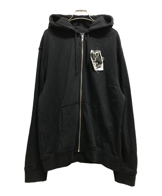 RAF SIMONS×FRED PERRY printed patch zip hoodie collaboration logo embroidery SJ9045
