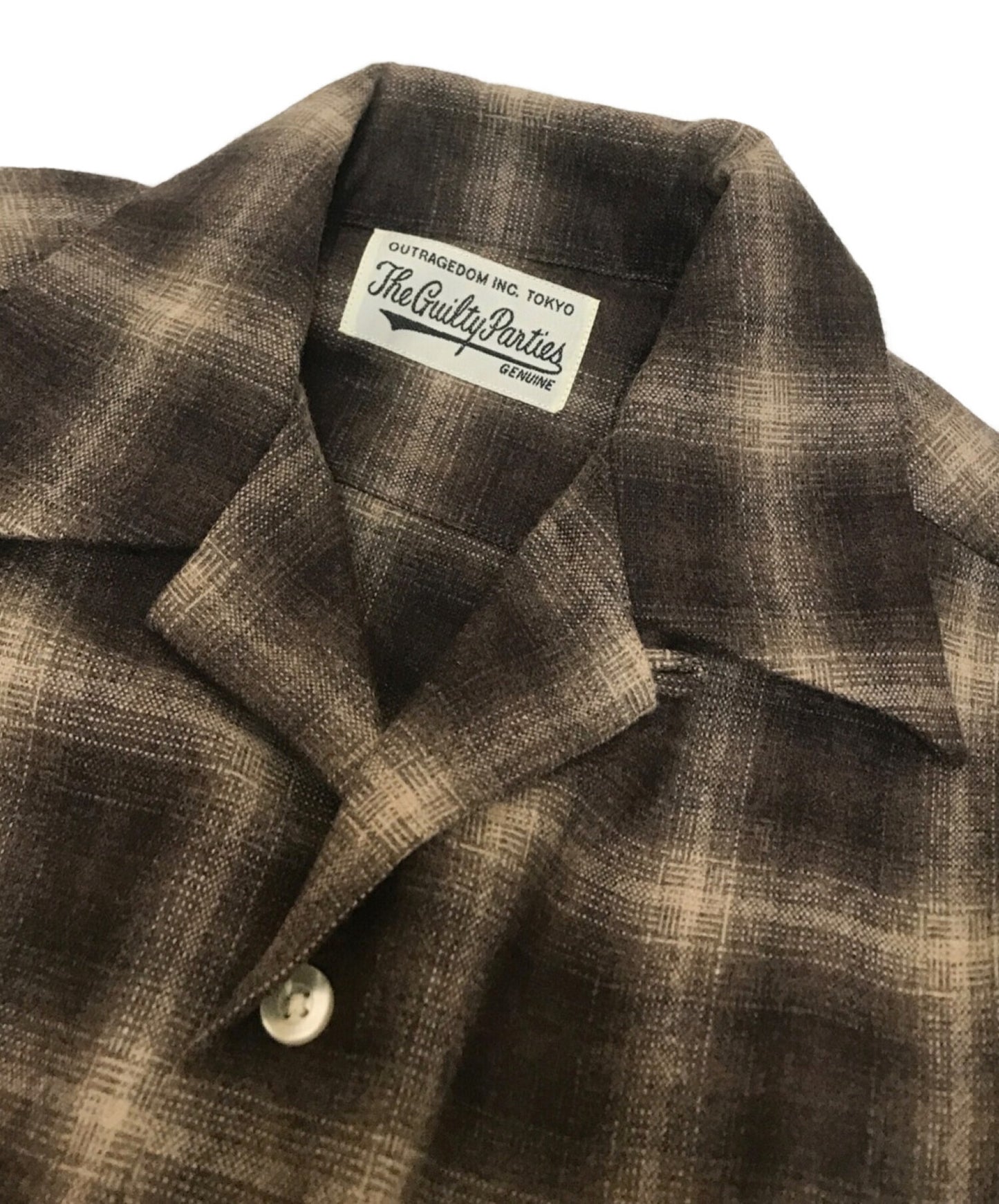 [Pre-owned] WACKO MARIA Open collar wool check shirt, open collar, long sleeves