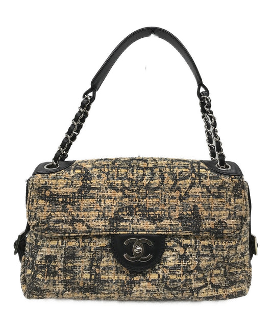 [Pre-owned] CHANEL Iconic Print Tweed Chain Shoulder Bag 10363554