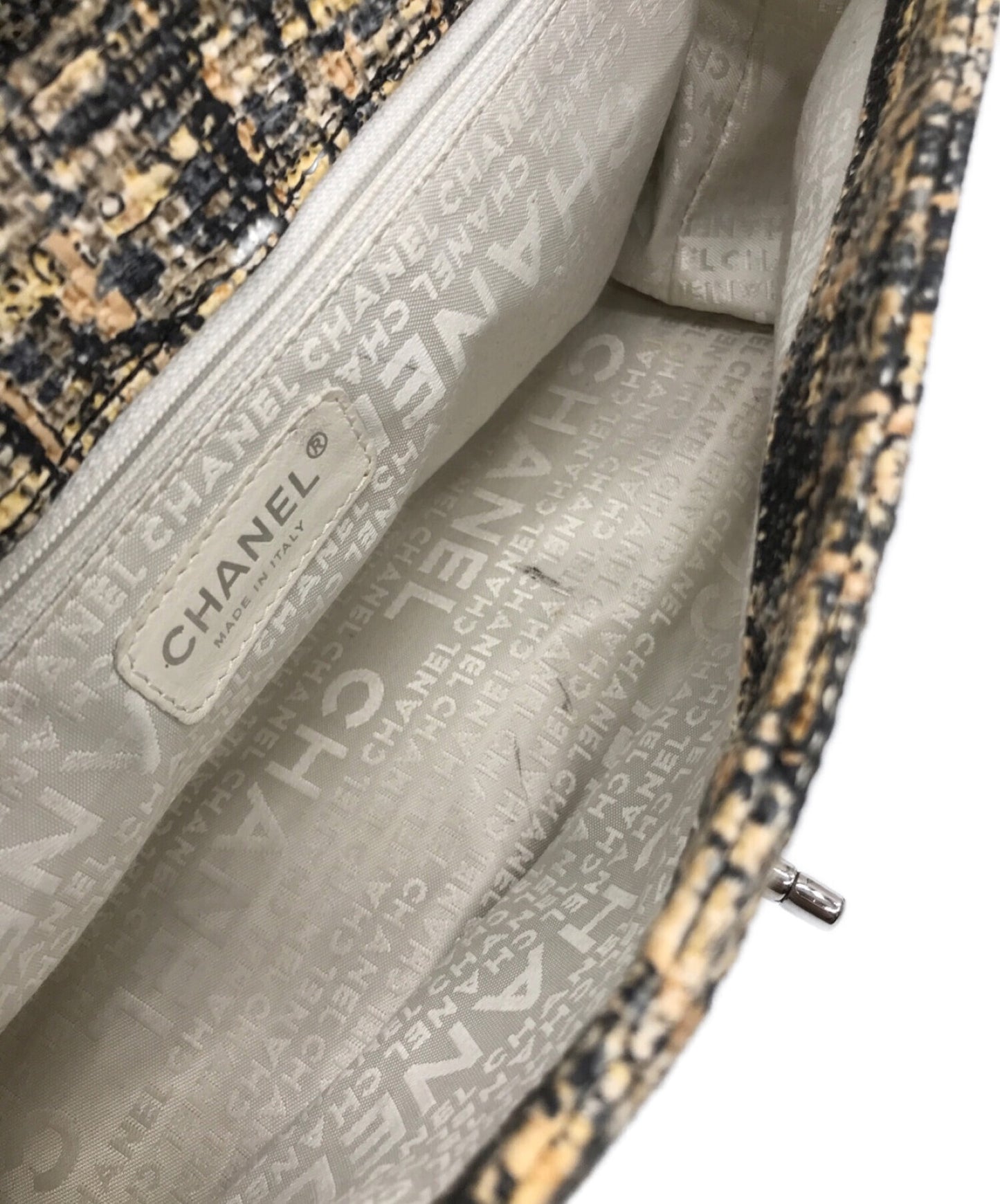 CHANEL Iconic Print Tweed Chain Shoulder Bag 10363554