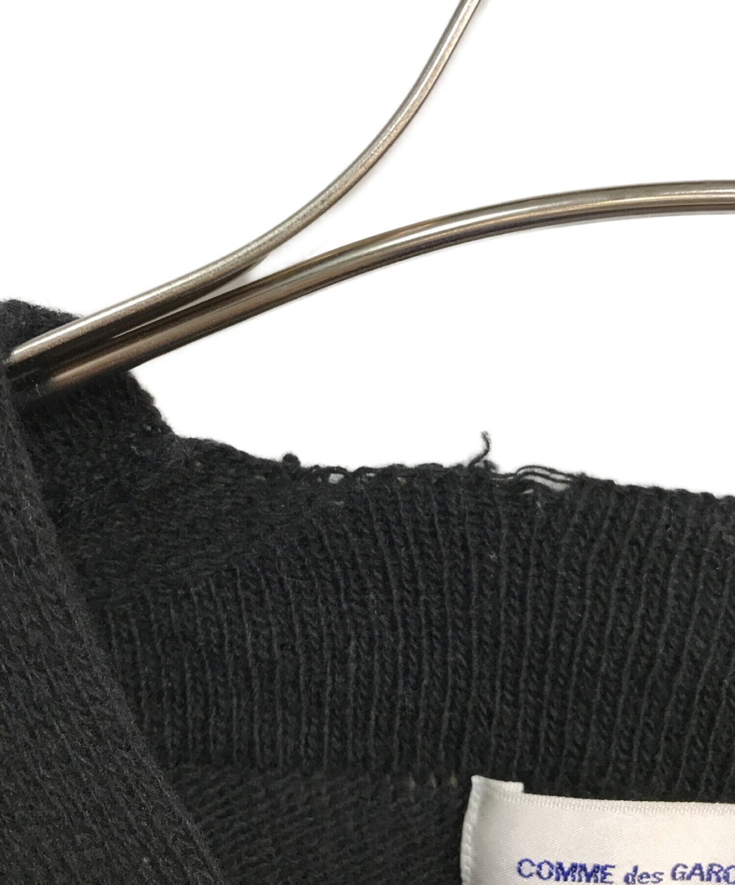 Comme des Garcons เสื้อเก่าของ 90 ที่สร้างขึ้นใน France Square Collar Knit