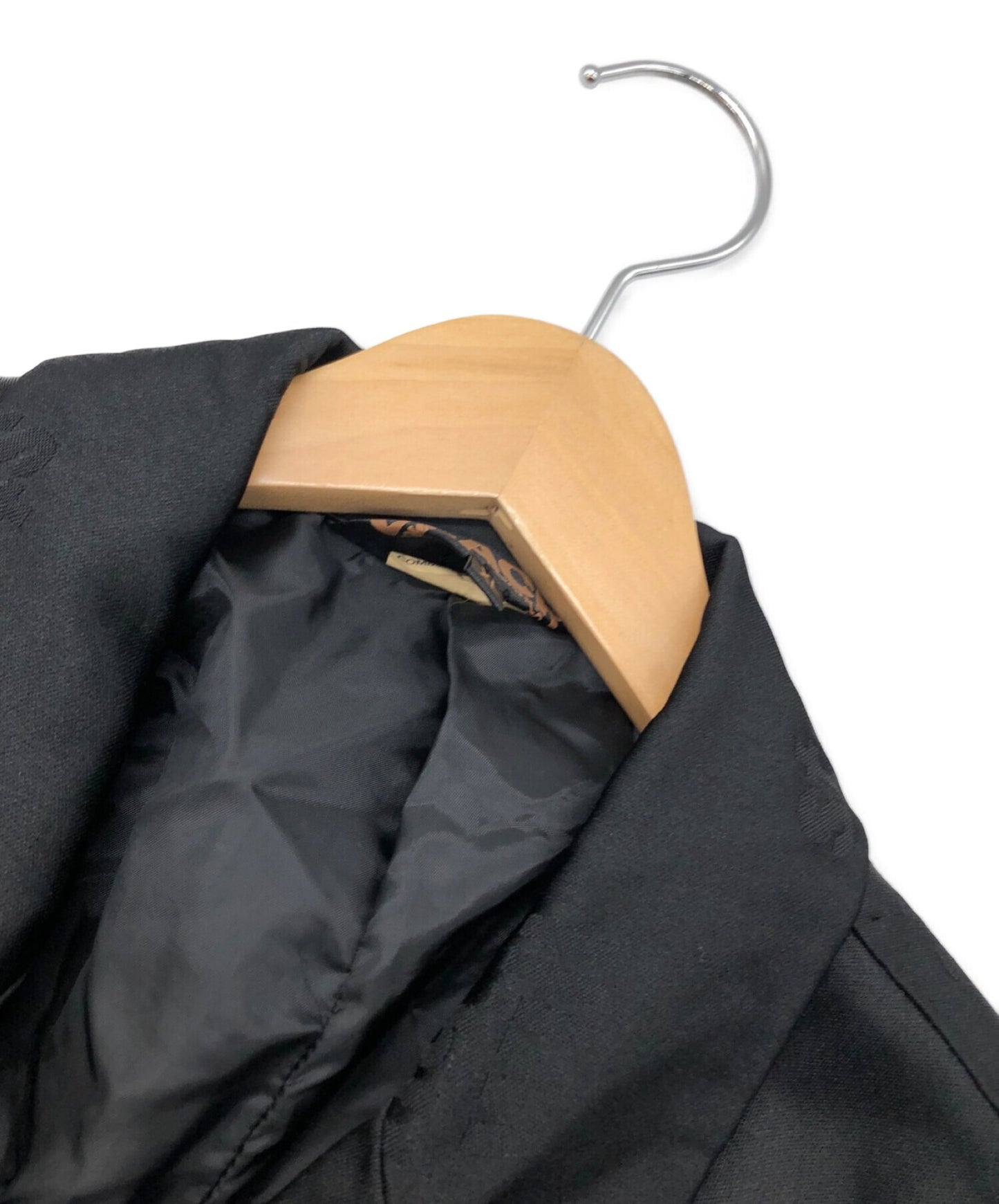 Black Comme des Garcons Jacquard Polyester 재킷 1D-J021-052-1-6